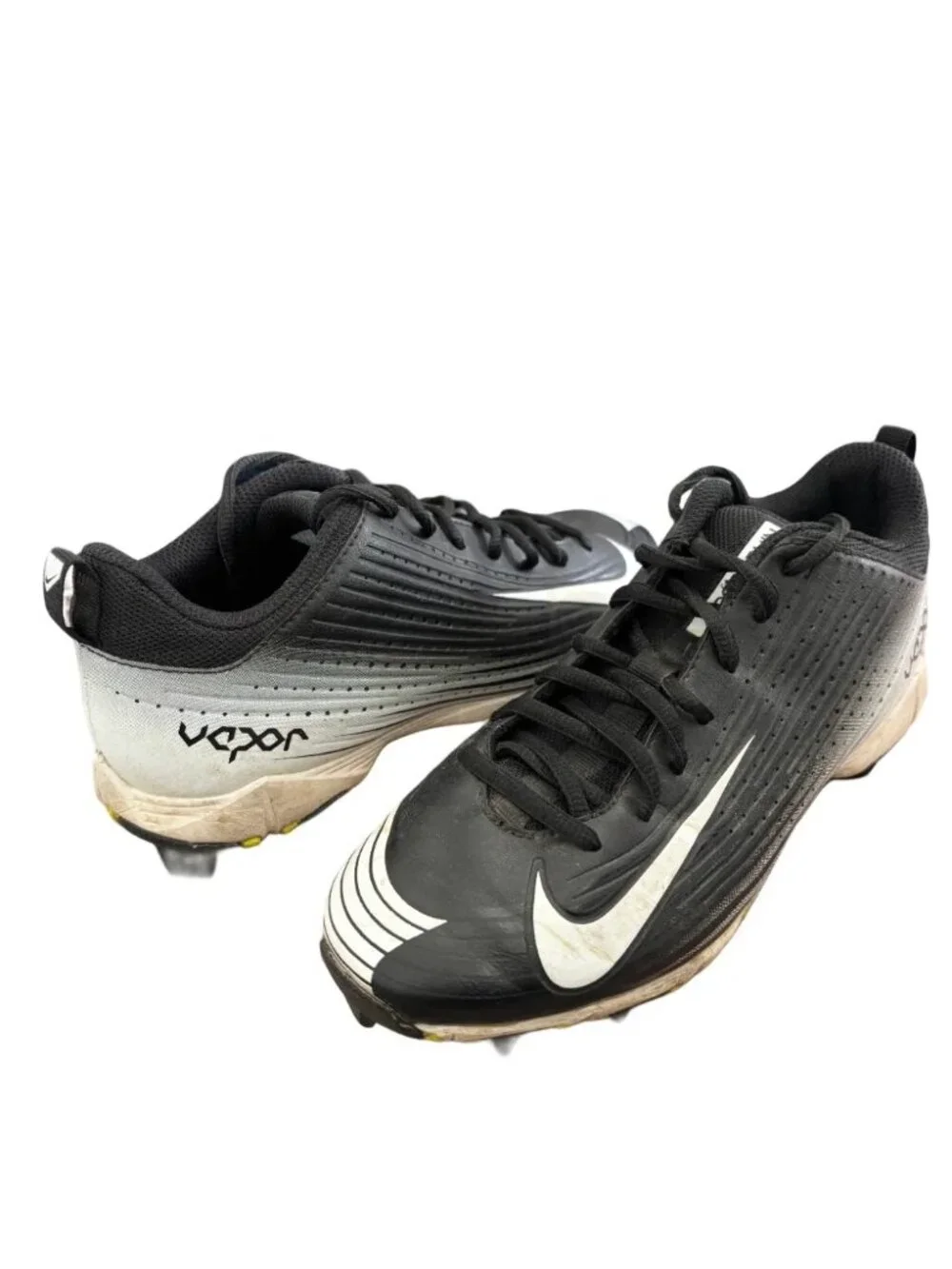 NIKE Vapor Keystone 2 Baseball Cleats Black & White SZ 6 YOUTH